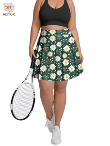 Conjunto Deportivo de 2 Piezas <span class=keywords><strong>con</strong></span> Logotipo Personalizado, Mini <span class=keywords><strong>Falda</strong></span> Deportiva de Yoga y Gimnasio, <span class=keywords><strong>Estampado</strong></span> <span class=keywords><strong>Floral</strong></span>, <span class=keywords><strong>con</strong></span> Leggings, para Mujer, Conjunto de <span class=keywords><strong>Falda</strong></span> de Tenis para Mujer - Product Image 1
