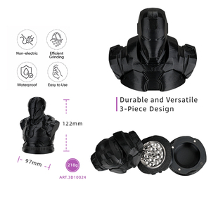 Custom Iron Man Style Cigarette <b>Grinder</b> 3D Printed Plastic Aluminum Alloy Dry <b>Herb</b> <b>Grinder</b> with Logo Option - Product Image 2