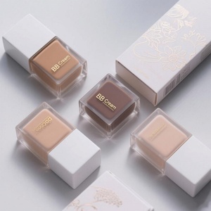 Luxury clear Frosted Liquid Foundation Packaging Custom 30ml Cosmetic Glass <b>Pump</b> Lotion <b>Bottle</b> - Product Image 1