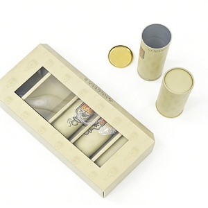 กล่องของขวัญรักษ์โลก กล่องบรรจุภัณฑ์ชาคุณภาพสูง ชุดกล่องของขวัญแบบครบชุดพร้อมหลอดกระดาษด้านใน - Product Image 3