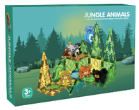 Juego de Bloques Magnéticos de Construcción con Figuras de Animales Salvajes de la Selva, Juguetes Educativos STEM para Niños de 3+ Años