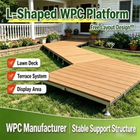 Plancher en WPC sur mesure à hauteur réglable pour villa, jardin, cour, entrepôt – Écologique, étanche, antidérapant, extérieur moderne