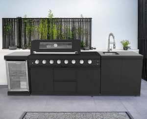 Ensemble complet d'armoires de cuisine d'extérieur en acier inoxydable design haut de gamme avec cuisinière - Product Image 4