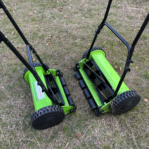 16-Inch Dual-Wheel Manual Reel <strong>Mower</strong> Industrial Steel Blade DIY 5 Blades Precision Lawn Adjustable <strong>Height</strong> Residential Small - Product Image 5
