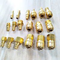Raccord pneumatique rapide de type allemand, filetage mâle-femelle forgé 1/8\" - 3/4\", manuel, hexagonal, en laiton