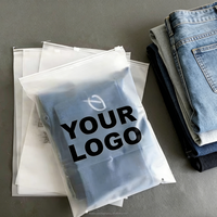 Sacs d'emballage personnalisés en plastique biodégradable EVA PBAT avec fermeture éclair givrée pour t-shirts imprimés avec logo – Vente chaude