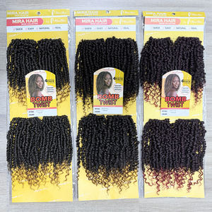 Extensiones de <span class=keywords><strong>Cabello</strong></span> Sintético Afro Rizado Kinky para <span class=keywords><strong>Trenzas</strong></span> Africanas Bomb Twist, 250g, No Inflamable - Product Image 1