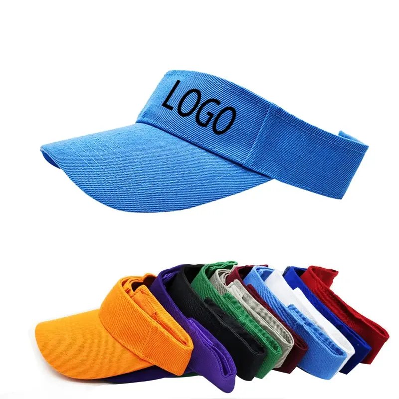 Vente directe d'usine visière extérieure plage réglable chapeau de soleil visière chapeaux avec logo personnalisé