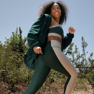 กางเกงเลกกิ้งออกกำลังกายเอวสูงคุณภาพสูงสำหรับผู้หญิง แห้งเร็ว ระบายอากาศดี สีสันตัดกัน มีเชือกผูก ปรับแต่งโลโก้ได้ ชุดโยคะ - Product Image 4