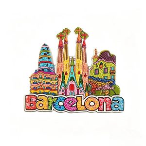 Imán de Resina Personalizado de la <span class=keywords><strong>Sagrada</strong></span> <span class=keywords><strong>Familia</strong></span>, Imán 3D de Poliresina para Refrigerador, Mosaico de Gaudí, Barcelona, Venta al por Mayor - Product Image 2