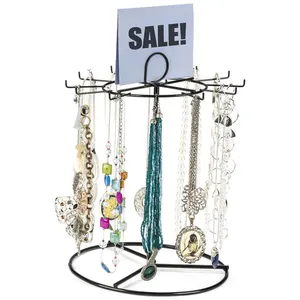 Retail Countertop Jewelry Spinner Display Rack with 12 Hooks for Hanging Merchandise