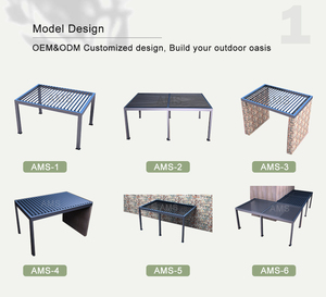 Customized Aluminum <strong>Pergola</strong> <strong>Design</strong> <strong>Ideas</strong> to Cover Hot Tub DIY Opening Roof Gazebo with Curtain - Product Image 5