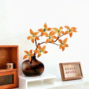 Nouvelle plante artificielle en soie de style chinois, feuille d'érable, pour la décoration de la maison, du salon et de l'entrée. - Product Image 2