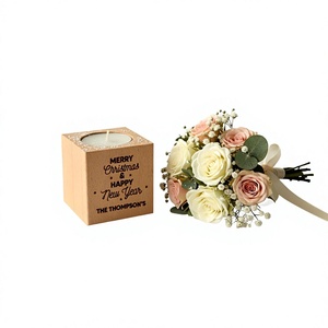 Personalized Wooden Tea <b>Light</b> Holder <b>Cube</b> Candle Stand Handmade Square for Home Wedding Christmas Decor - Product Image 1