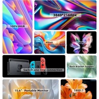 Moniteur portable AMABOO 15,6 pouces, écran IPS 4K, 120 Hz, 100 % SRGB, 400 nits, extension de jeu, haut-parleurs intégrés, réalité virtuelle