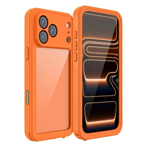เคสโทรศัพท์กันน้ำ IP68 สีส้ม แฟชั่น ทันสมัย ทนทาน โปร่งใส กันลื่น สำหรับ iPhone 17 Pro/17 ProMax - Product Image 2