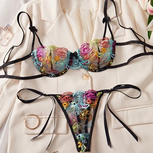 Fée Lingerie Floral Transparent Sous-Vêtements Jarretière Intime Sous-Vêtements Délicats Belle Voir À Travers Tenues Femmes Lingerie - Product Image 1