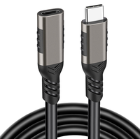 Kabel Ekstensi USB C 3.1 Gen2 Berkualitas Tinggi 100W, Video 4K60Hz, Transfer Data 20Gbps, PVC, Pengisian Cepat 3A, Pelindung Jalinan, Komputer
