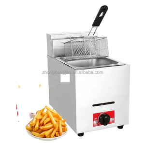 Thickened Stainless Steel Commercial Gas Fryer - Multifunctional Single-Cylinder for Fried Chicken Fries Noodle Cooking - Product Image 1