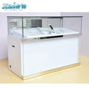 Retail modern cell phone display counter glass store mobile phone display showcase