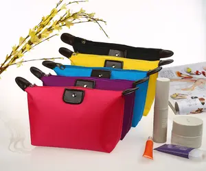 Wholesale small handbags custom zipper cosmetic purse case nylon travel organizer bag mini makeup pouch