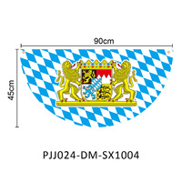 Nouveau drapeau allemand de l'Oktoberfest, bleu et blanc à carreaux, en forme d'éventail, avec deux motifs de lions, en polyester, drapeau décoratif bavarois pour fête
