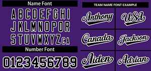 Camiseta de Softbol Personalizada, Estilo Clásico, Auténtica, de Dos Botones, en Morado, Negro y Blanco - Product Image 3