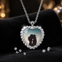 Collier personnalisable en métal pour couple, portrait d'anniversaire, photos de chat et de chien, chaîne commémorative pour pull quotidien