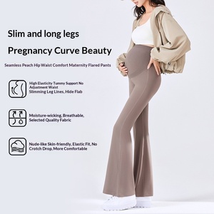 Leggings de maternité décontractés extensibles pleine longueur pour femmes enceintes, taille haute, motif requin, en nylon velours, Printemps/Été 2025 - Product Image 5