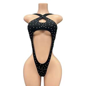 Strass di qualità esotico abbigliamento da ballo Sexy body donna un pezzo Performance Wear Club Design personalizzato all'ingrosso - Product Image 5