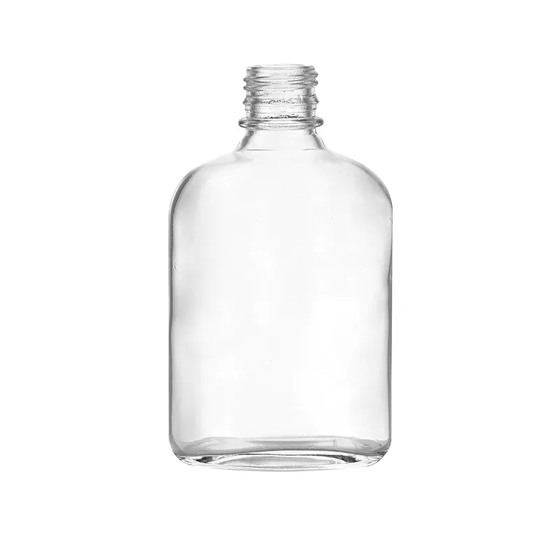 Customize Logo Glass Bottle Hip Flask 200ml for Sauce, Oil, Syrup, Liquors with Tamper Evident Seel