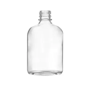 定制标志玻璃瓶酒壶200毫升，用于酱汁、油、糖浆、酒，带有明显的Seel
