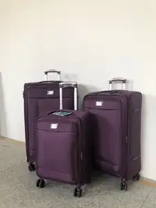 Venta al por mayor nuevo estilo maleta fábrica de negocios negro impermeable de la tela de Nylon Carro de equipaje de viaje de equipaje