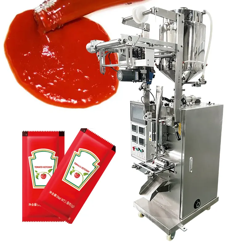 Empaquetadora automática de bolsas de ketchup, empaquetadora de bolsitas para tomates y ketchup