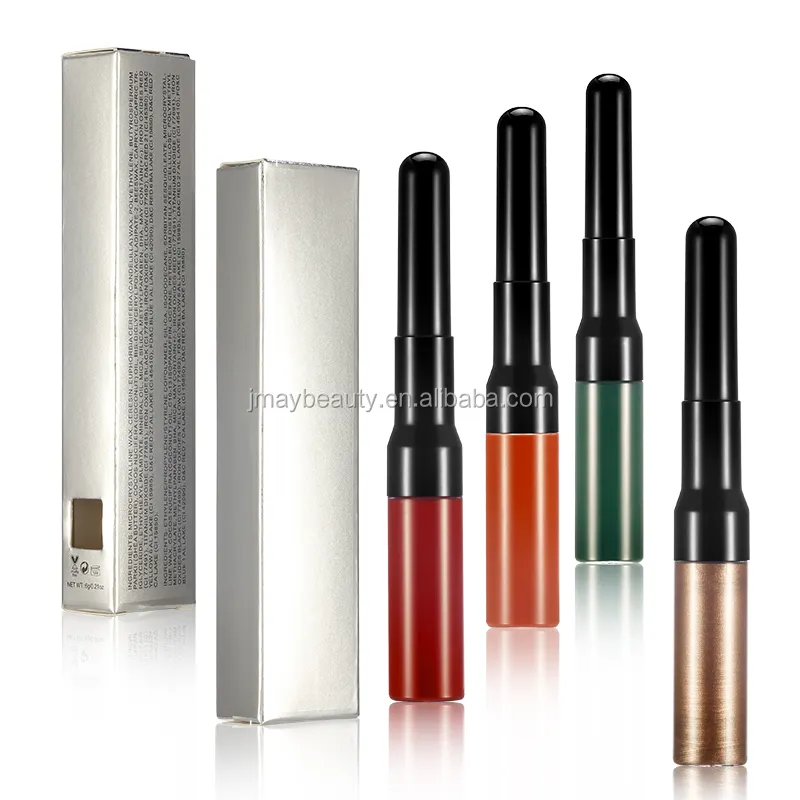 Hot bán 2 trong 1 vẻ đẹp mỹ phẩm double side không thấm nước 21 màu sắc Matte Lip Gloss Son môi lỏng Lipliner bút chì