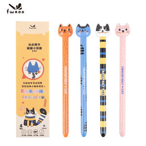 Bolígrafo de Gel con forma de muñeca de gato bonito, bolígrafo de plástico negro de 0,5mm para aliviar el estrés de secado rápido - Product Image 6