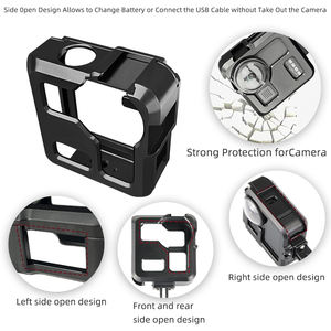 Construir nueva marca Venta caliente Diseño de moda Oro Negro Rojo Azul Rosa Color Aleación de aluminio para <span class=keywords><strong>Gopro</strong></span> <span class=keywords><strong>Max</strong></span> <span class=keywords><strong>360</strong></span> Funda para <span class=keywords><strong>cámara</strong></span> - Product Image 3