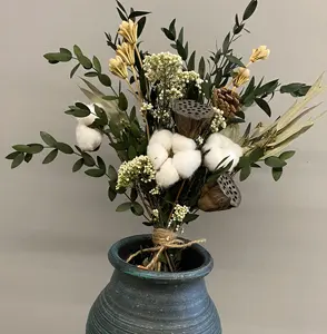 Букет из натурального эвкалипта и хлопка X273, букет сухих цветов, букет сохраненных сухих цветов для бохо, Свадебный ежедневный художественный Декор