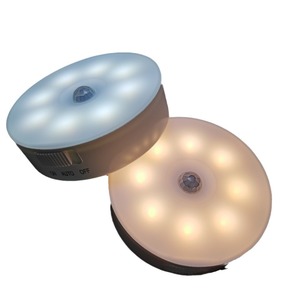 ไฟกลางคืนแบบเหนี่ยวนำร่างกายมนุษย์ ใช้แบตเตอรี่ รูปทรงกลม 8 LED ฐานแม่เหล็ก สำหรับตู้เสื้อผ้าและทางเดิน - Product Image 5