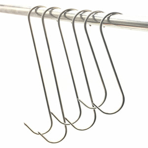 Thép không gỉ butcher thịt Móc cho treo nóng và lạnh hút butchering săn bắn nhà bếp đậm và dài S móc - Product Image 2