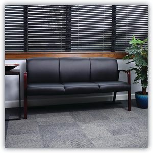 Sofá de Recepción Alera de 3 Plazas, 65.75w X 26d.13 X 33h, Negro/Mogoní, para Áreas de Espera - Product Image 5
