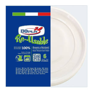 ENSEMBLE DE 6 ASSIETTES À PIZZA EN PLASTIQUE, DIAM. 32CM, BLANC - Product Image 1
