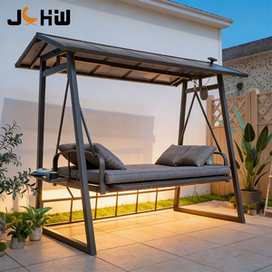 Balançoire de jardin moderne en aluminium avec éclairage LED, <span class=keywords><strong>4</strong></span> <span class=keywords><strong>places</strong></span>, pour villa et complexe hôtelier - Product Image 2