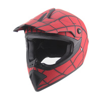 Helm Full-face untuk Anak-anak, Cocok untuk Go-kart, Sepeda Gunung, ATV, dengan Visor dan Pola Jaring Laba-laba, DH Downhill, Spons EPS ABS