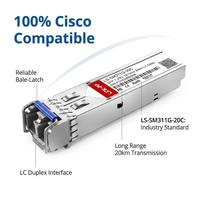 Cisco 1G SFP GLC-LH-SMD Uyumlu 1.25G Optik Alıcı-Verici SFP Modülü Tek Modlu 20km 1310nm SMF Ticari FCC ROHS CE Onaylı