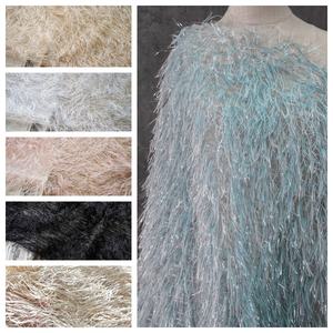 Squisita moda nappa <span class=keywords><strong>oro</strong></span> e argento camicia di seta leggermente trasparente tessuto decorativo per elegante abito da donna - Product Image 1