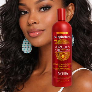 Crème de soin intensif à l'huile d'argan du Maroc pour cheveux bouclés et crépus, hydratation et réparation - Product Image 1