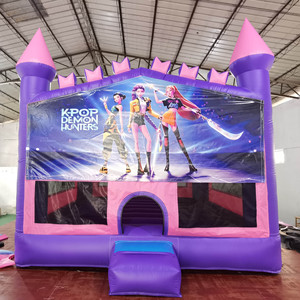Château gonflable de 13x13 pieds avec bannières amovibles en velcro, château gonflable en PVC de qualité commerciale pour les fêtes d'enfants, garantie de 3 ans - Product Image 2