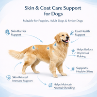 Probióticos para Perros y Gatos OEM, Suplemento en Polvo con Aceite de Pescado y Vitamina B12, Absorción Rápida, Apoyo Inmunológico, Salud de la Piel y el Pelaje, Certificado ISO/CE