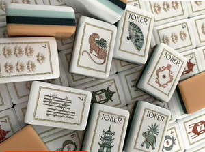 White Lotus Luxury 4 Layer Acrylic American Mahjong Tiles Folding Metal Legs Portable Travel US Mahjong Set for <b>Entertainment</b> - Product Image 3